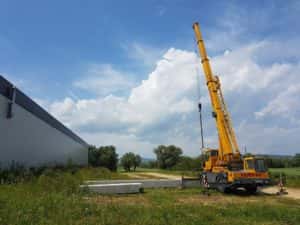 Liebherr LTM 1025 Przenoszenie betonowych bloków